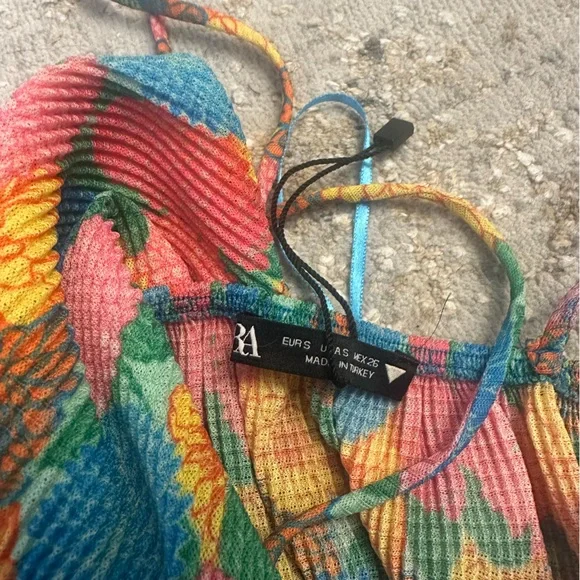 NWOT Zara Multicolor Floral Top and Pant SET - Picture 3 of 4